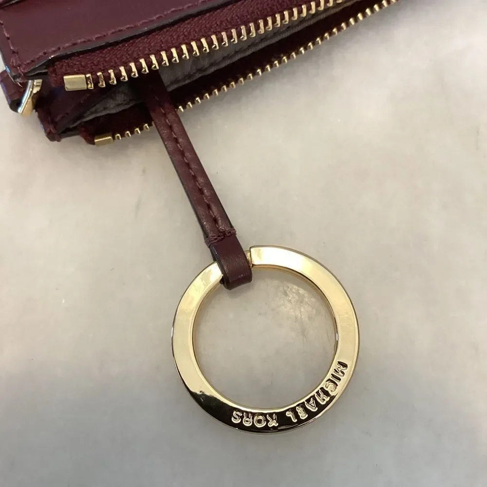 Michael Kors Signature Logo Embossed Patent Key & Card Holder